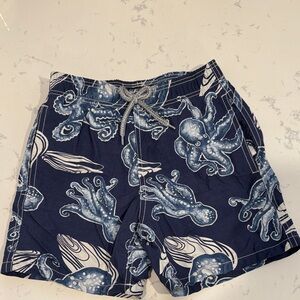 Vilberquin Navy Blue Octopus Print boy's Swim Shorts